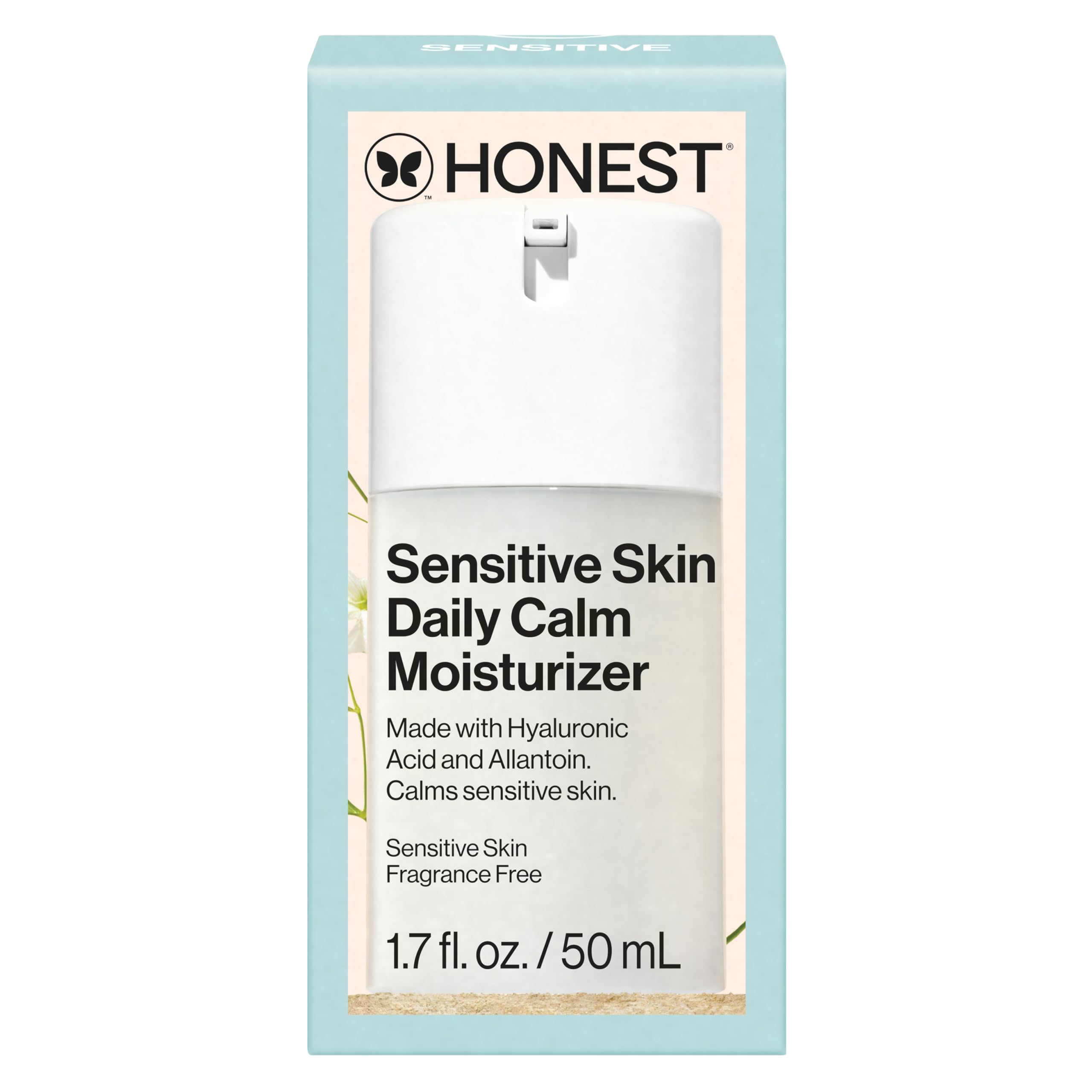 Honest Beauty outer packaging and box showing hypoallergenic, fragrance-free messaging