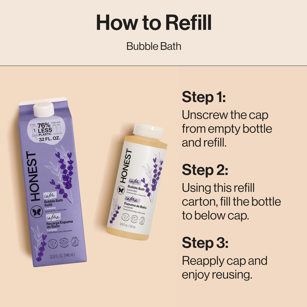 Foamy bubbles from The Honest Company bubble bath showing rich lather benefit