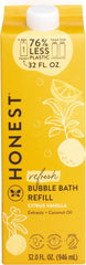 The Honest Company front carton showing citrus vanilla scent and eco refill benefit
