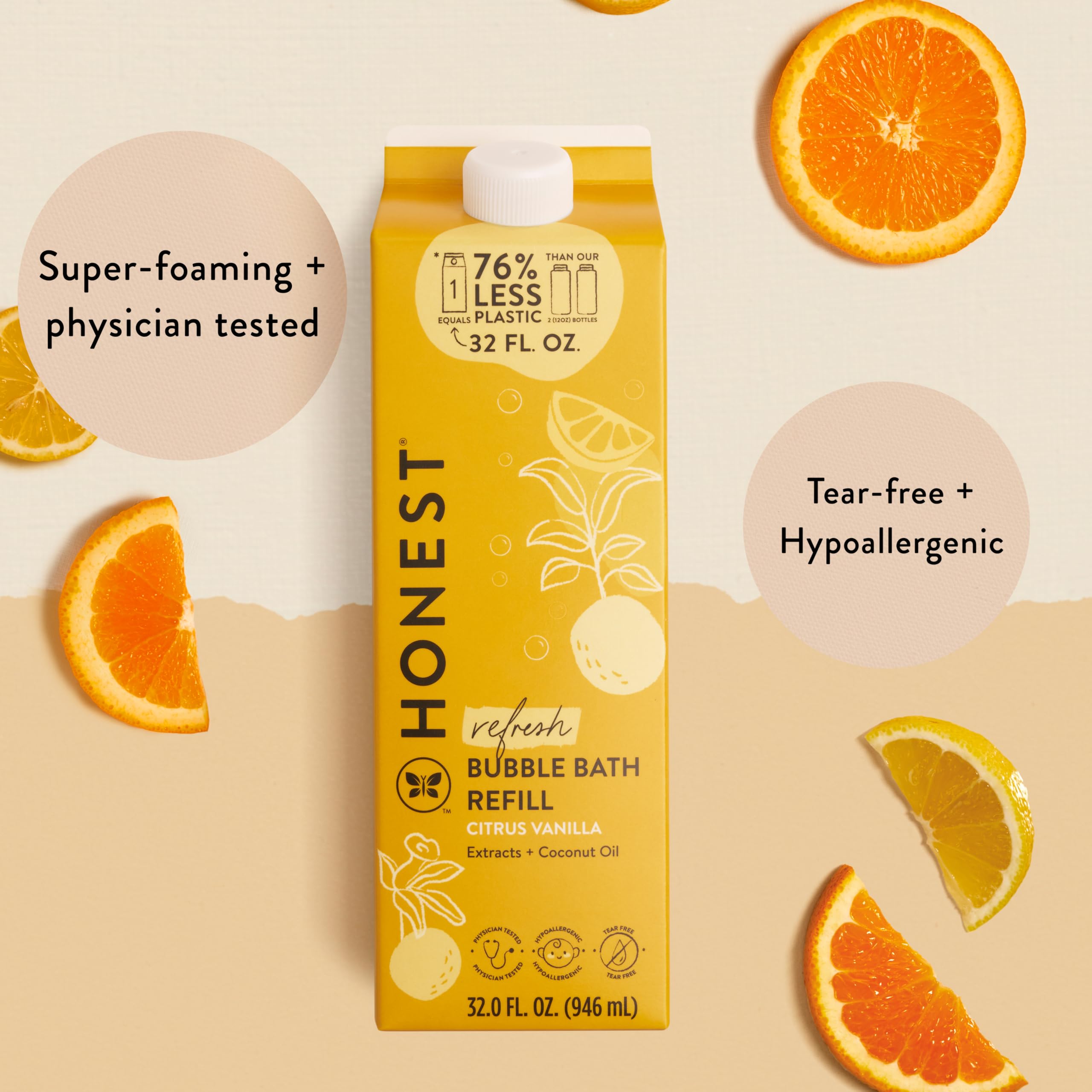 Close-up of The Honest Company refill carton spout highlighting easy-pour design