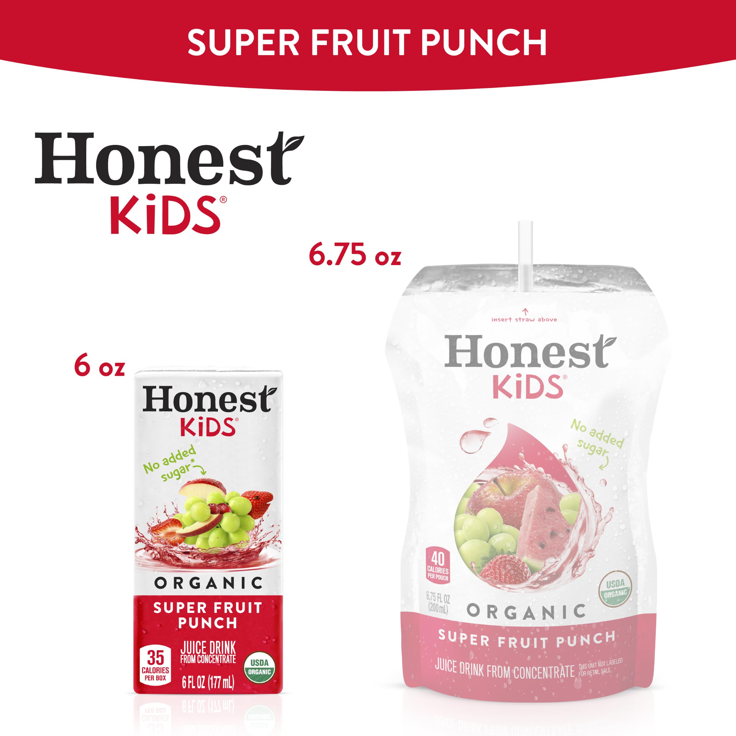 Honest Kids juice box tucked inside a child’s lunchbox with sandwich