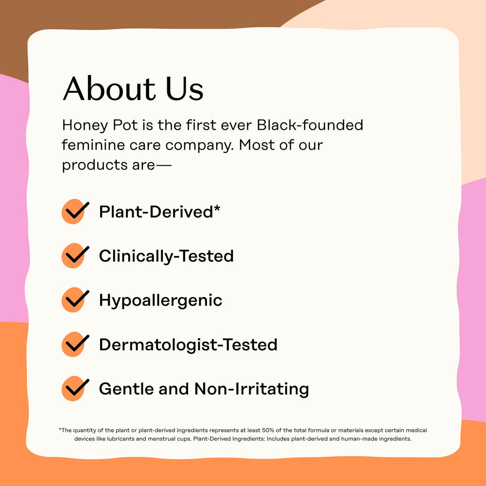 The Honey Pot Company tampons stored on bathroom shelf for everyday convenience