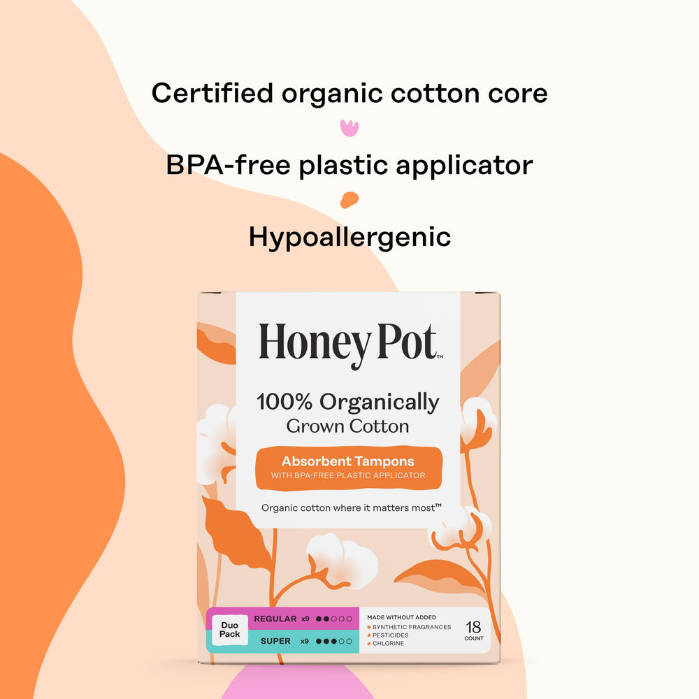 The Honey Pot Company cotton core detail highlighting absorbent organic cotton