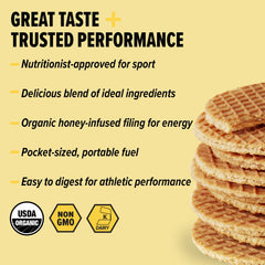 Honey Stinger peanut butter and banana filling visible for tasty sustained energy