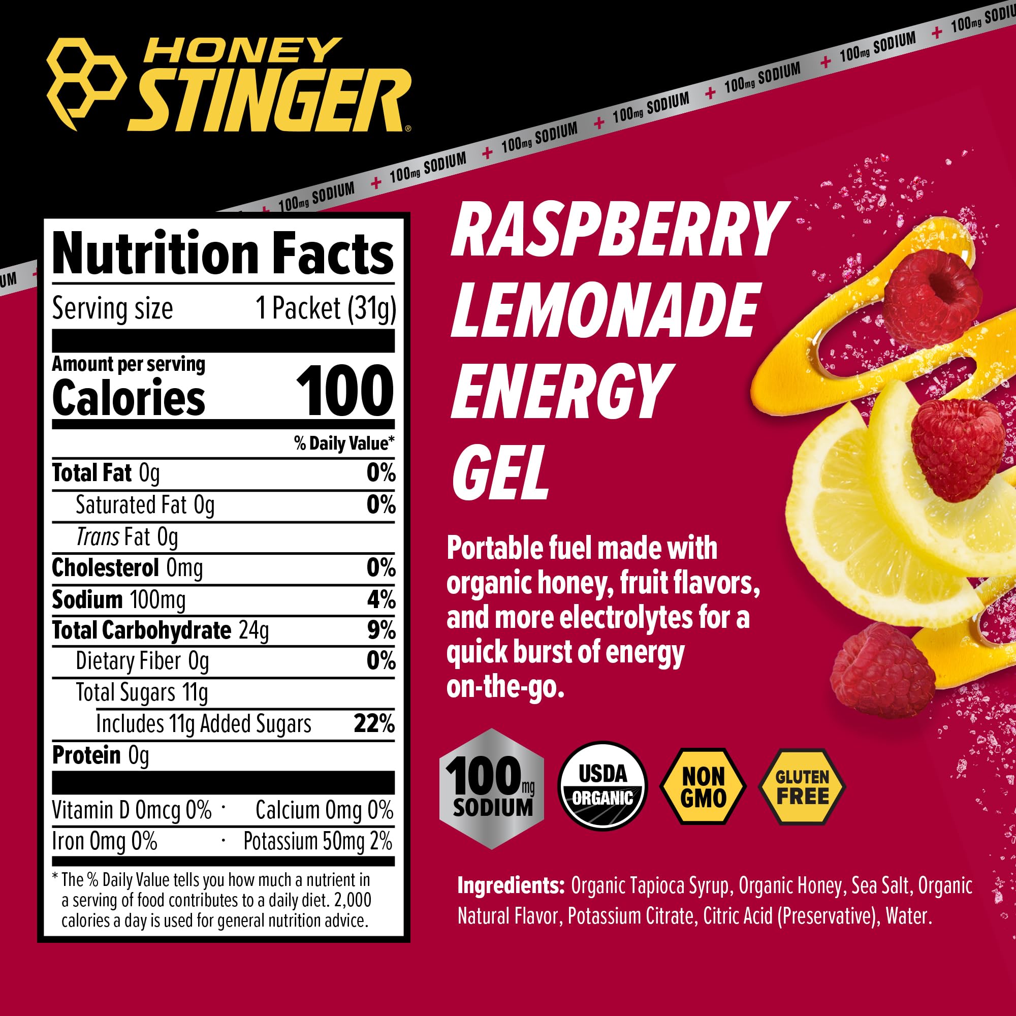 Honey Stinger close-up gel texture highlighting smooth consistency for fast digestion