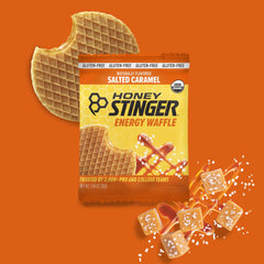 Honey Stinger individually wrapped stroopwafels lined up, convenient portioned energy for training