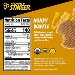 Honey Stinger single waffle close-up showing crisp exterior and grab-and-go convenience