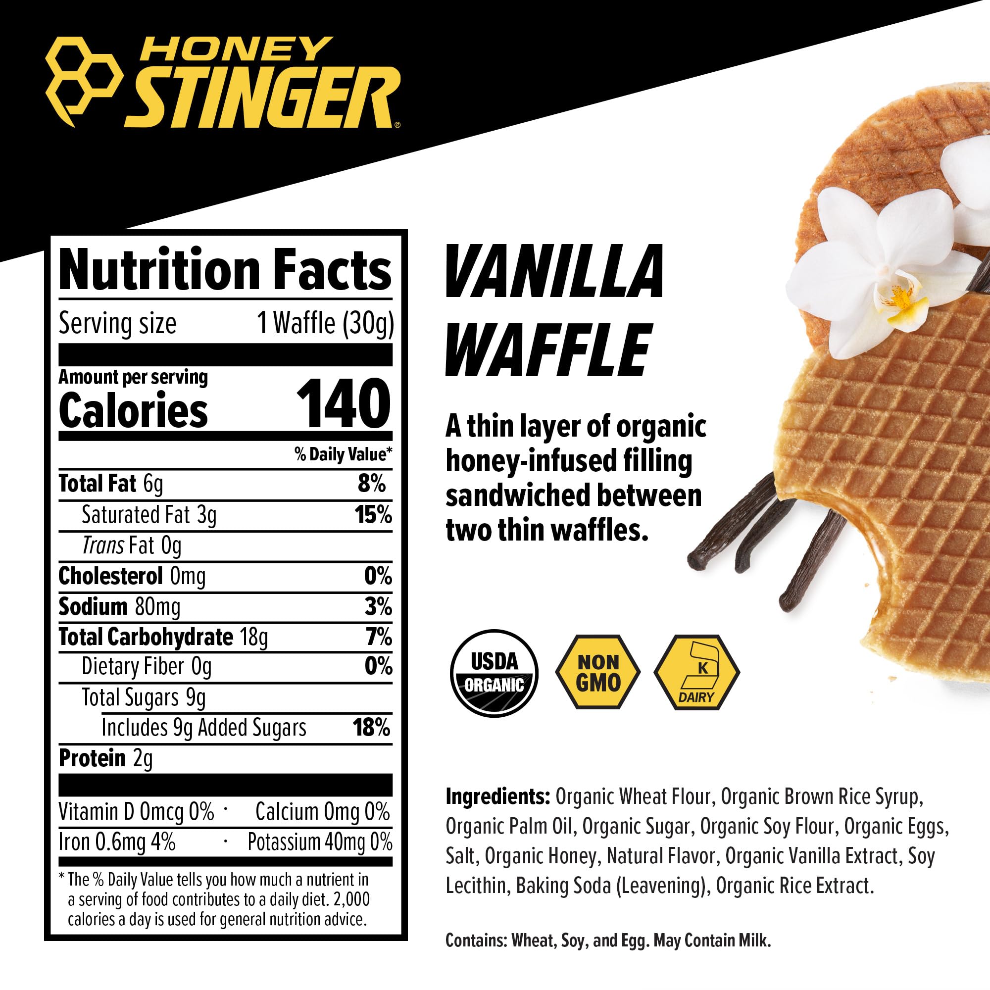 Honey Stinger close-up of vanilla honey filling highlighting taste