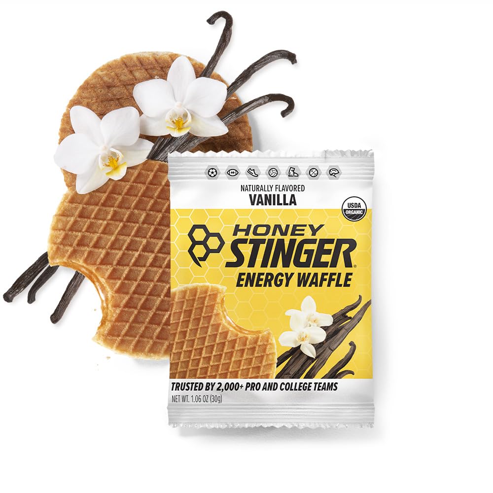 Honey Stinger waffle texture detail showing crisp surface and bite