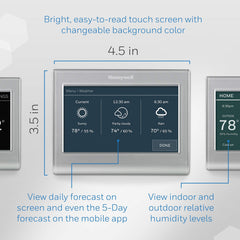 Honeywell Home closeup of color display illustrating customizable background for décor