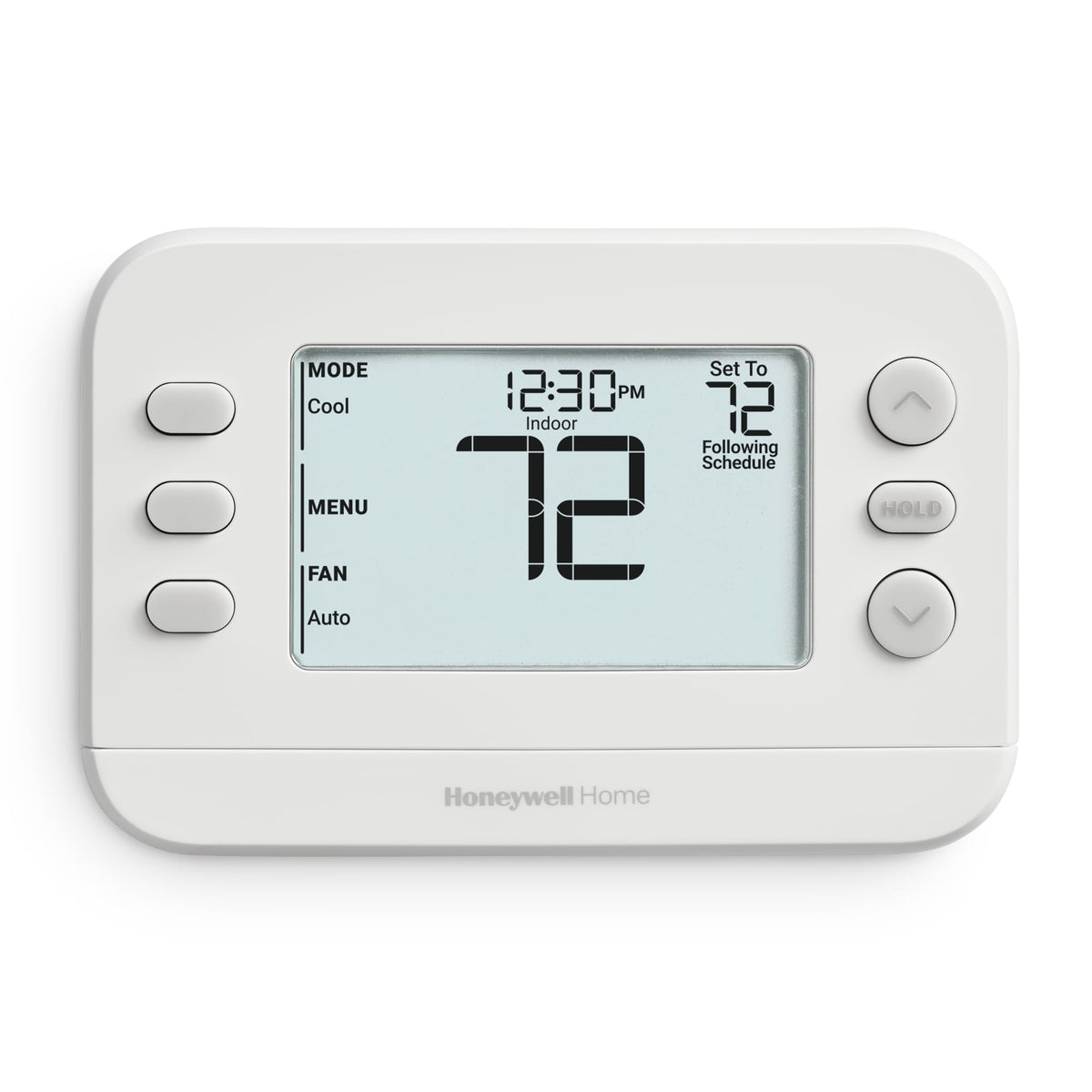 Honeywell Home front view showing thermostat face and buttons for easy control