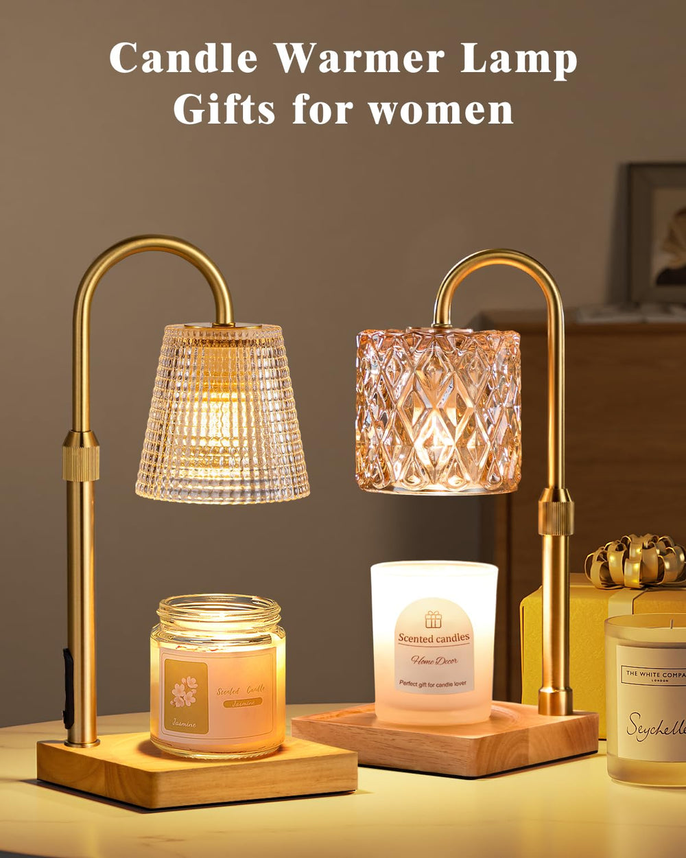 Hong-in lamp in use on nightstand creating cozy bedroom atmosphere and quick fragrance