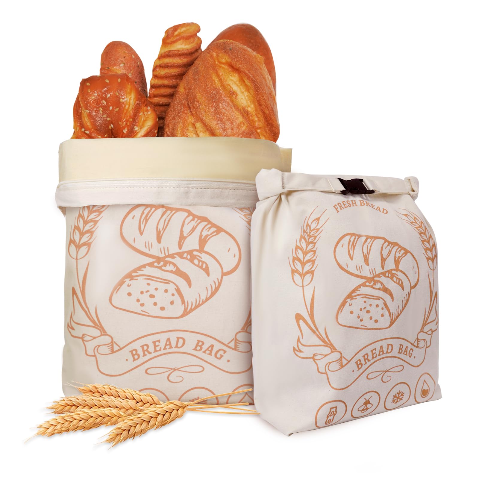 honiitaa front packaging showing two XL beeswax bread bags for sustainable storage