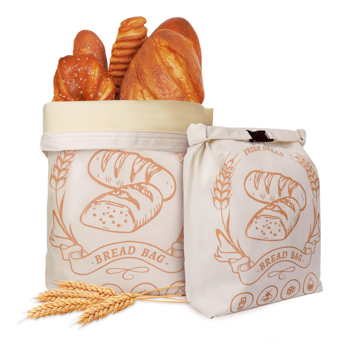 honiitaa front packaging showing two XL beeswax bread bags for sustainable storage
