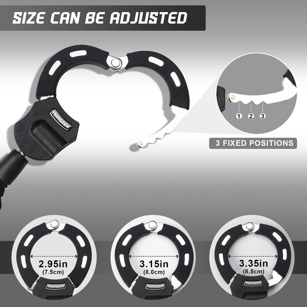 Honszex lock in use on a scooter securing frame to a post for reliable protection