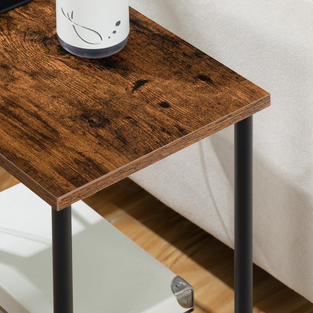HOOBRO side table with phone and laptop charging to demonstrate simultaneous charging