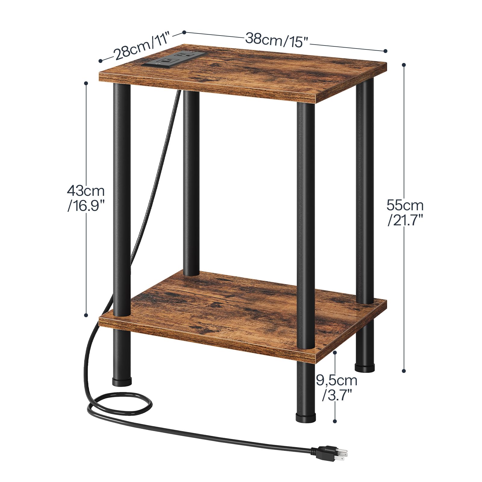 HOOBRO image of two open shelves holding books and remotes for organized storage