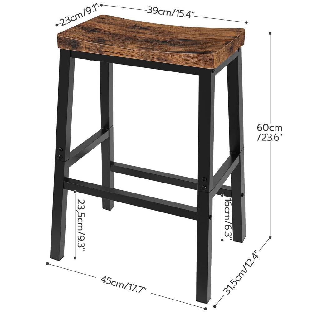 HOOBRO pair of bar stools placed at kitchen counter demonstrating style and space-saving benefit