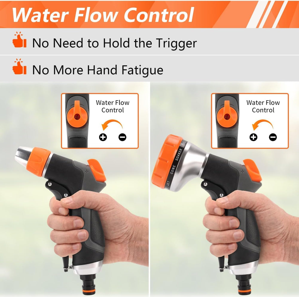 Hoofun 10-pattern nozzle misting delicate plants showing gentle watering benefit