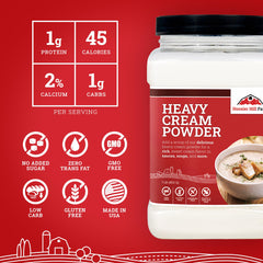 Hoosier Hill Farm powder on measuring spoon demonstrating easy portioning