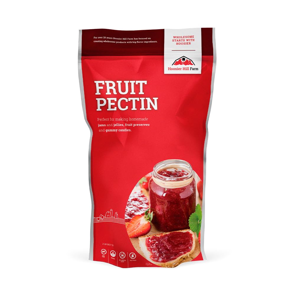Hoosier Hill Farm front packaging showing 2 lb pectin and pantry convenience