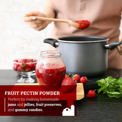 Hoosier Hill Farm pectin used to make strawberry jam with thick spreadable texture