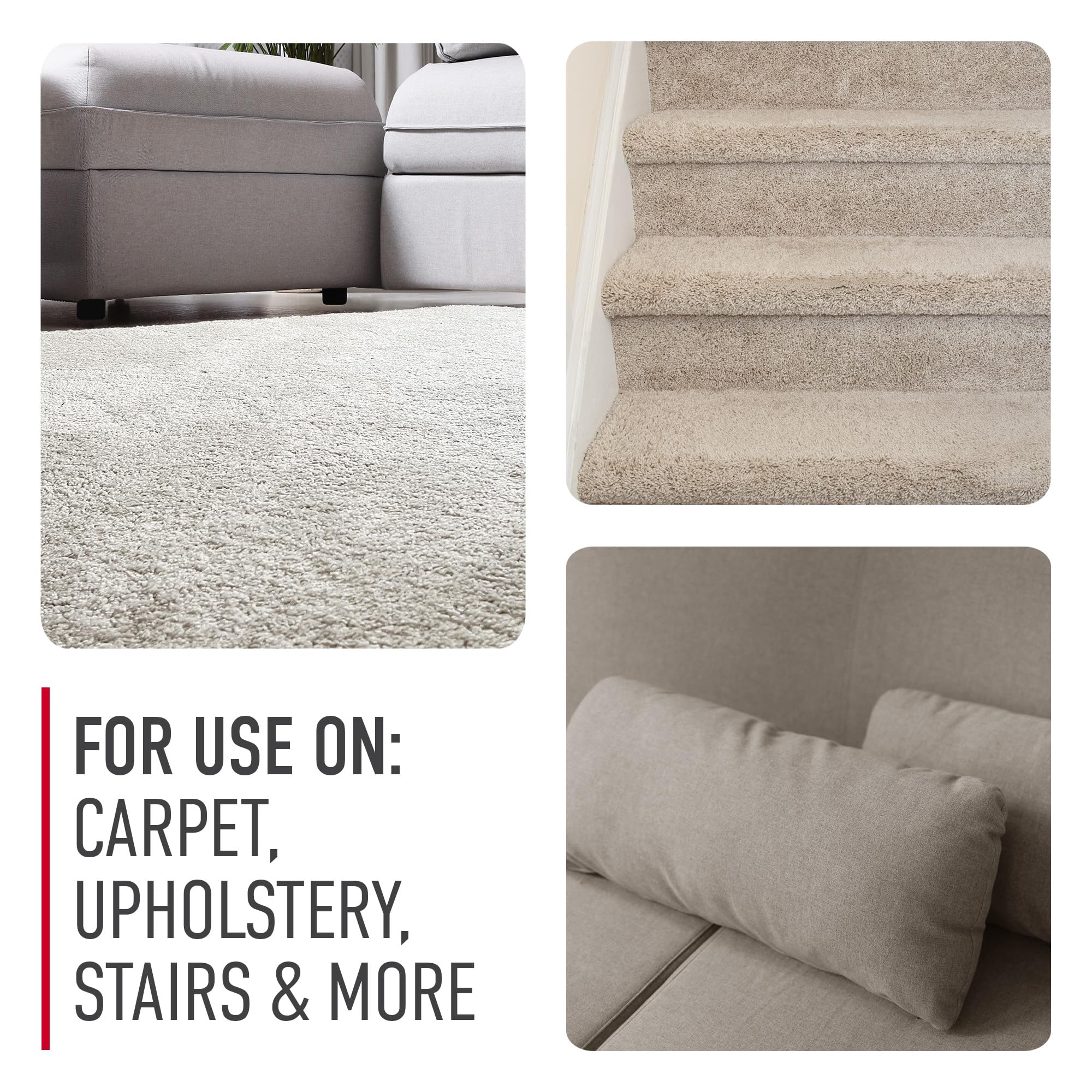 Hoover carpet before and after cleaning showing stain removal and fiber refresh benefit