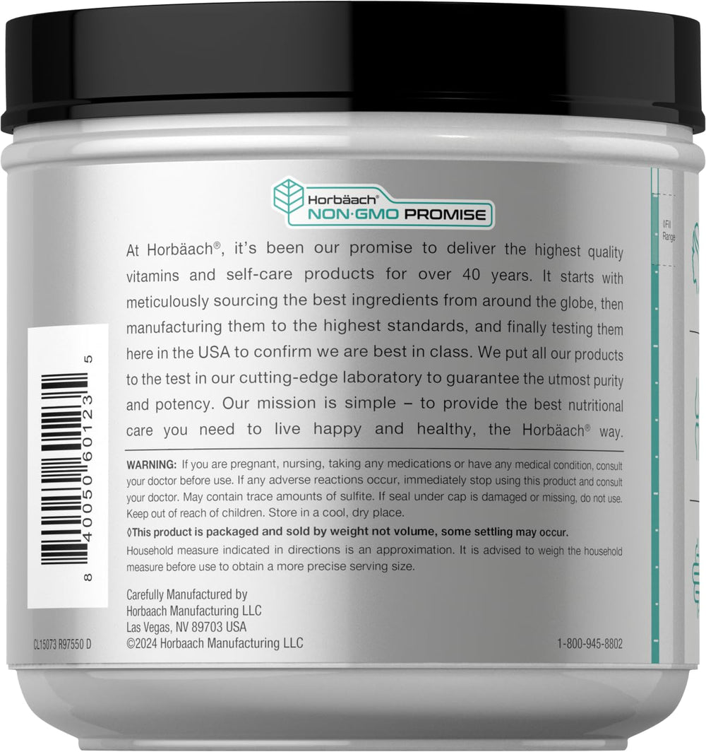 Horbäach scoop measuring a serving for precise protein intake
