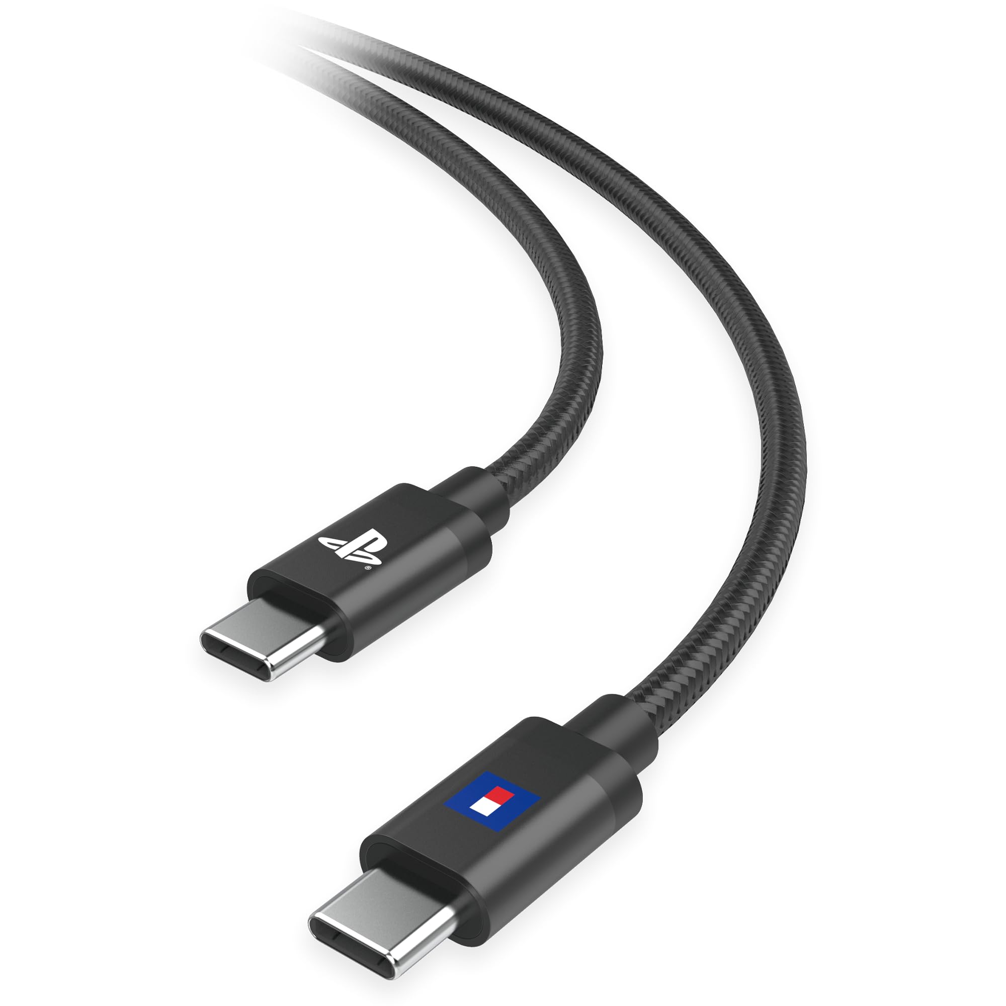 HORI braided cable close-up highlighting 3m tangle-resistant nylon and long-reach convenience