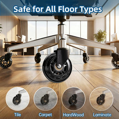 HOSALI caster stem detail for easy, tool-free installation