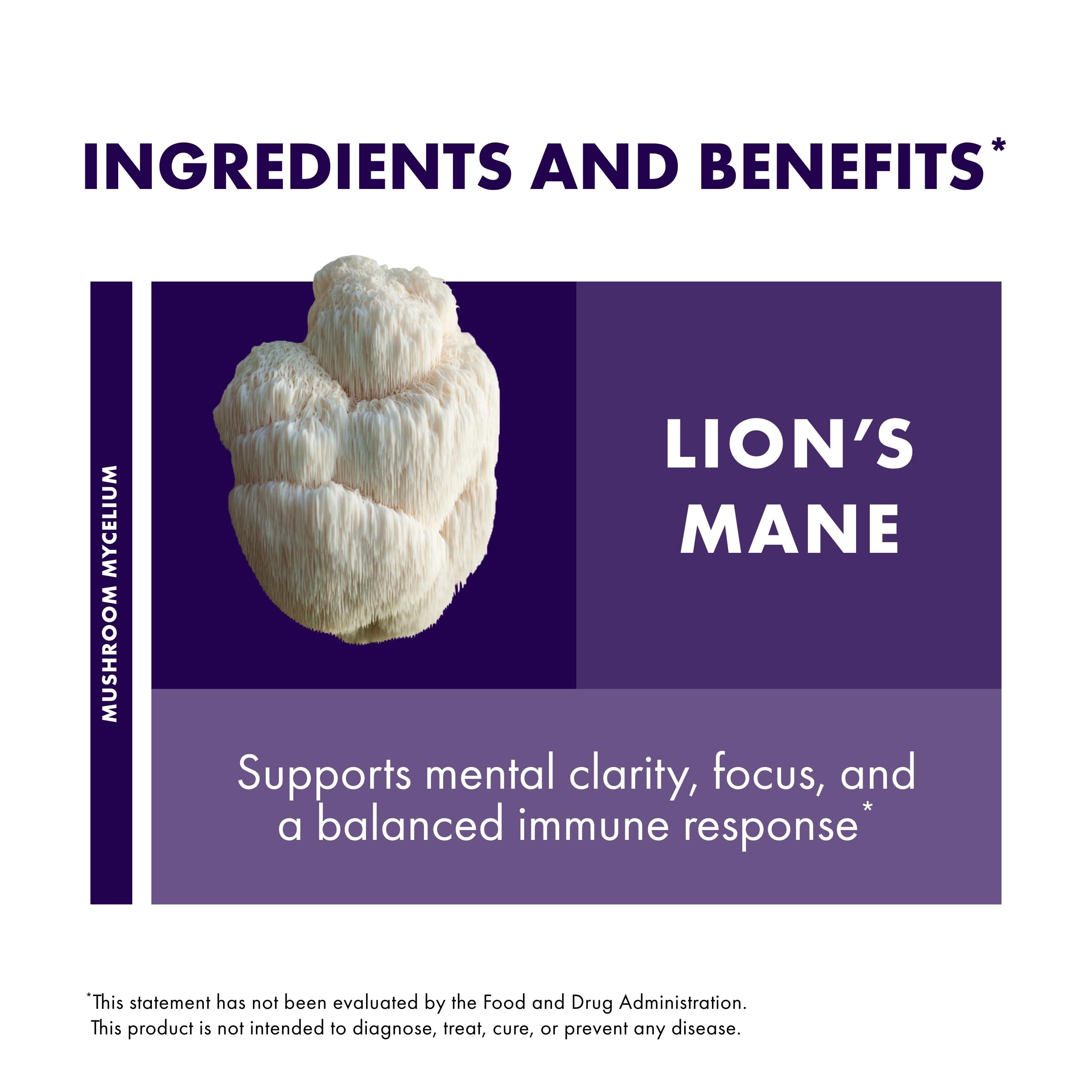 Host Defense packaging ingredient panel emphasizing organic brown rice mycelium sourcing