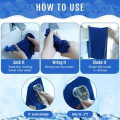 Hosuly towel wrapped around athlete's neck for immediate cooling