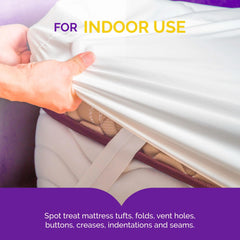 HOT SHOT treating a mattress seam illustrating targeted bed bug control