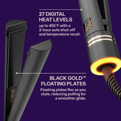 Hot Tools iron creating beach waves on long hair for versatile curl and wave styling