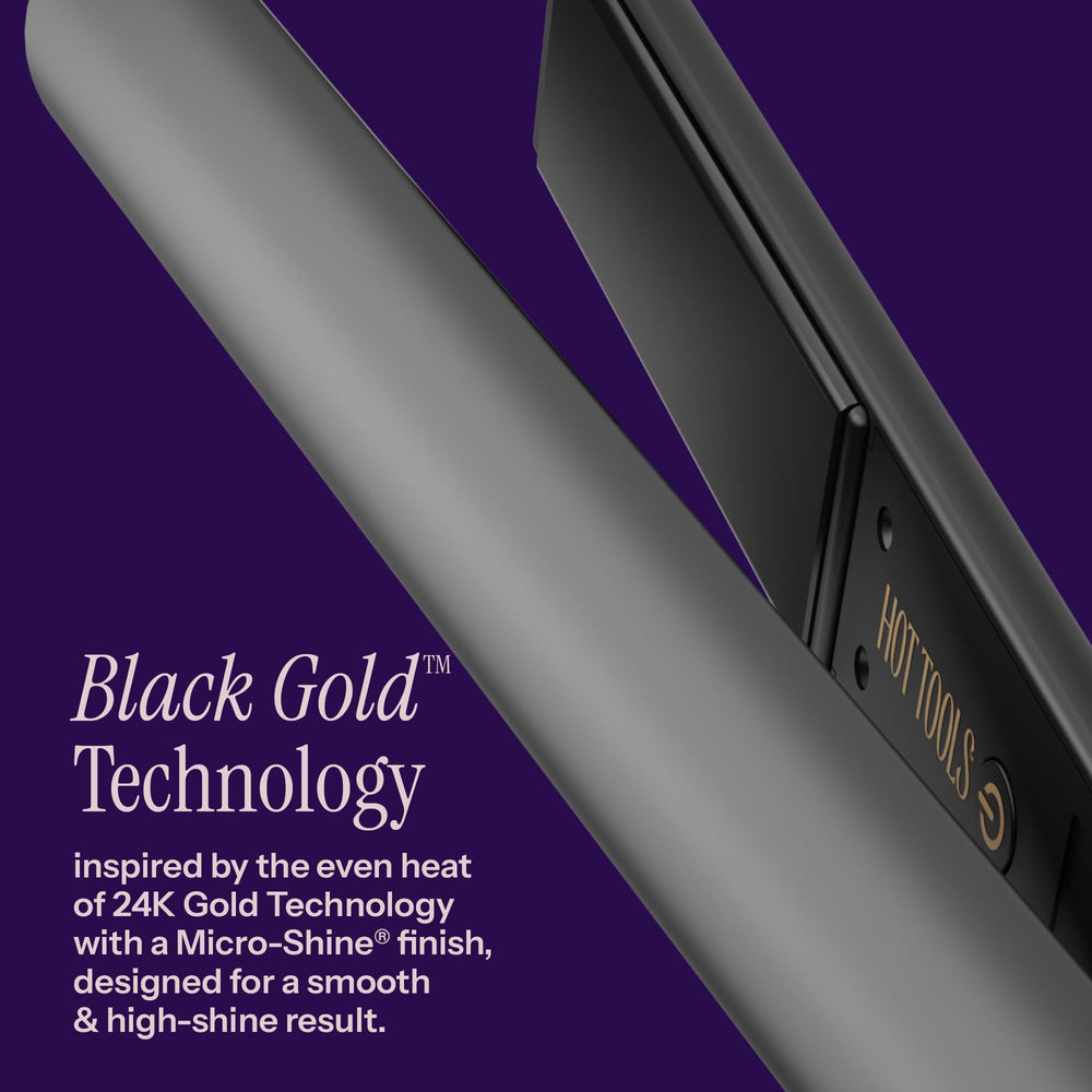 Hot Tools plate closeup Micro-Shine finish reducing friction and boosting shine