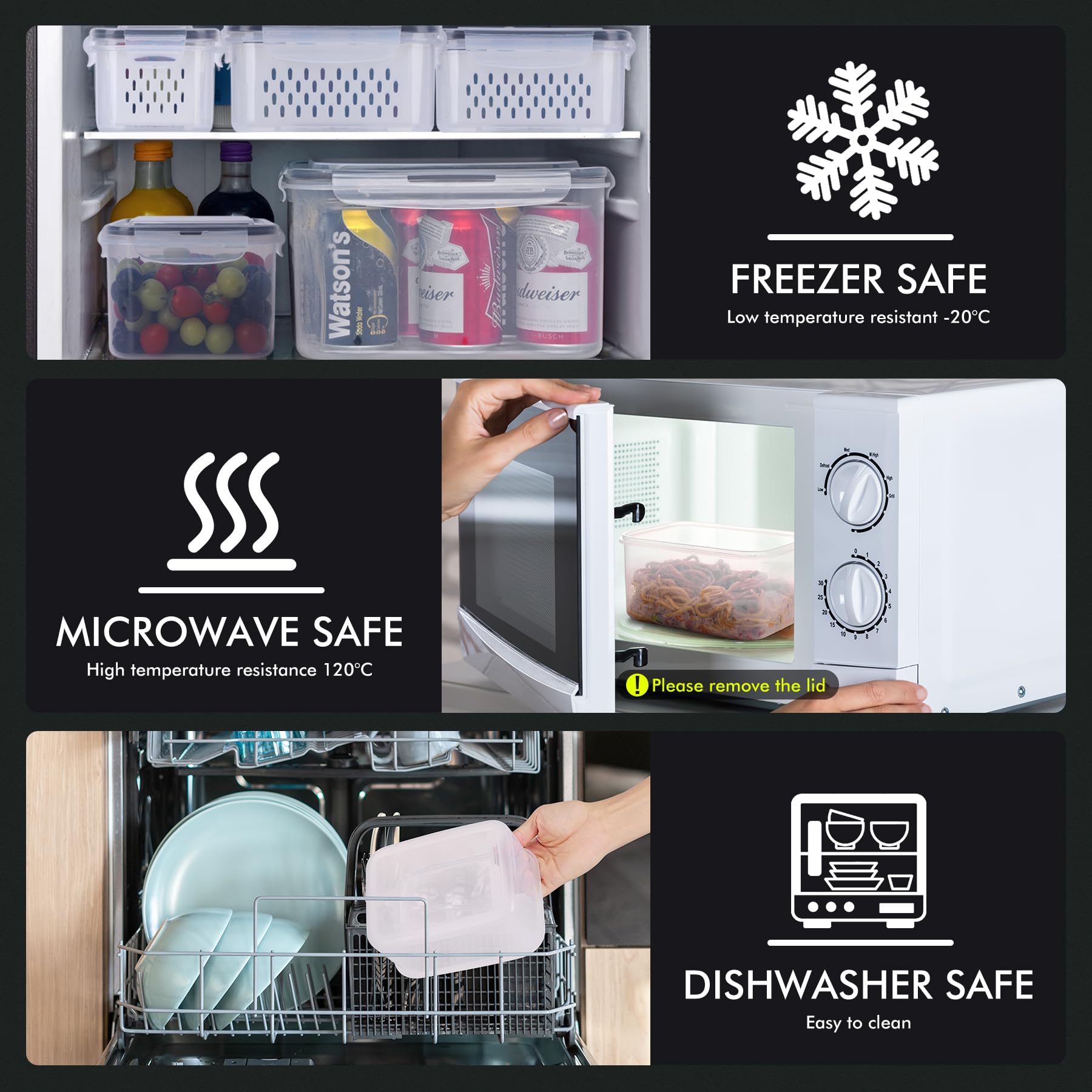 HOTEC lid seal and vent detail showing leak-proof convenience benefit