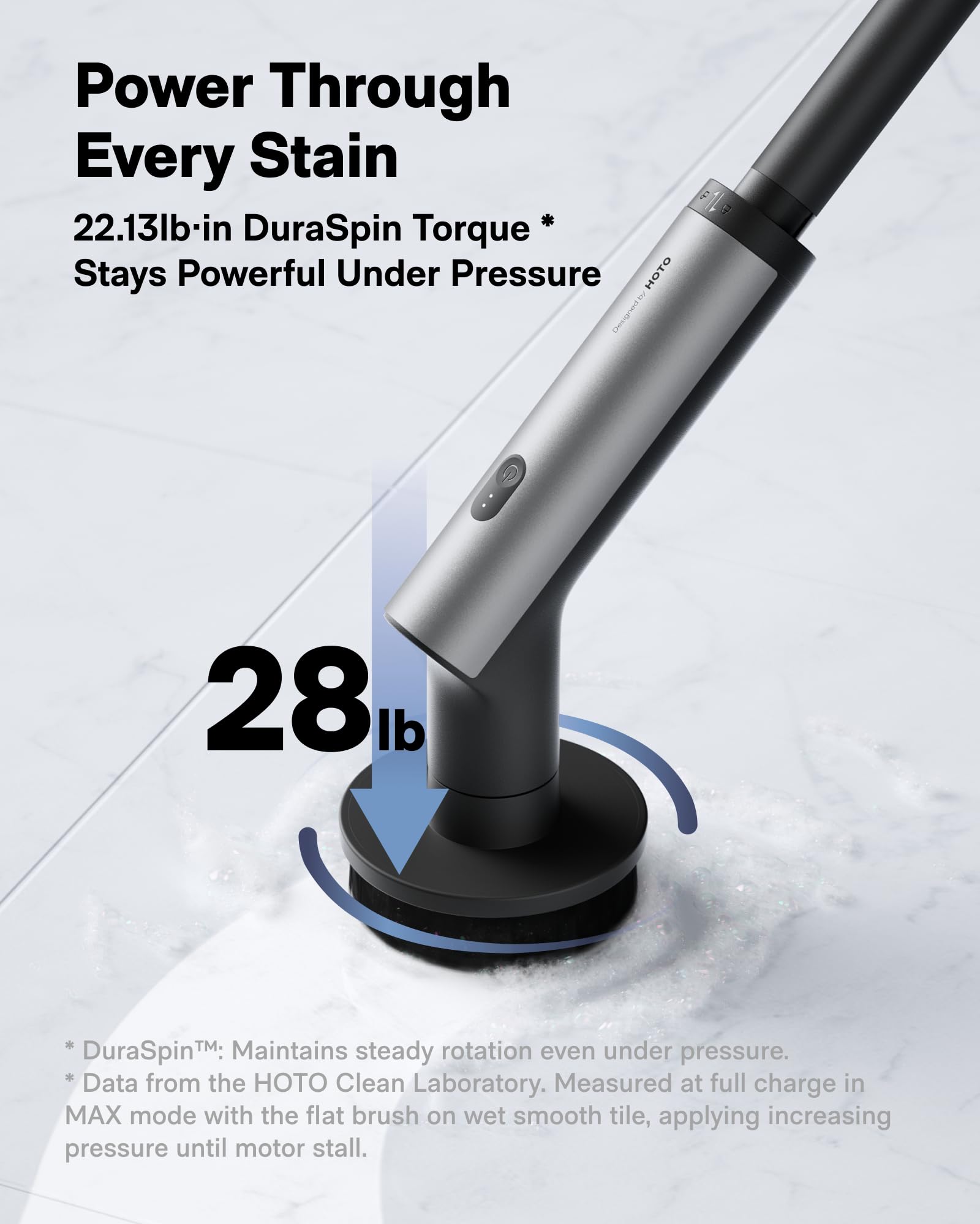 HOTO Swift handle extended to full length demonstrating ergonomic reach benefit