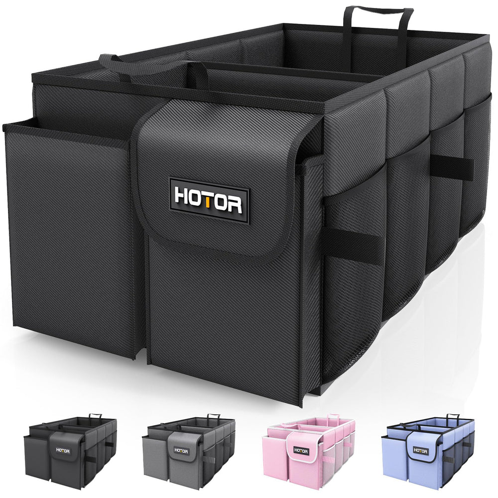 HOTOR front view showing organizer layout and immediate trunk benefits