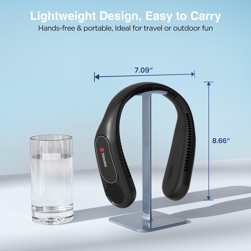 Hotsales neck fan battery port and USB cable showing long 6000mAh runtime