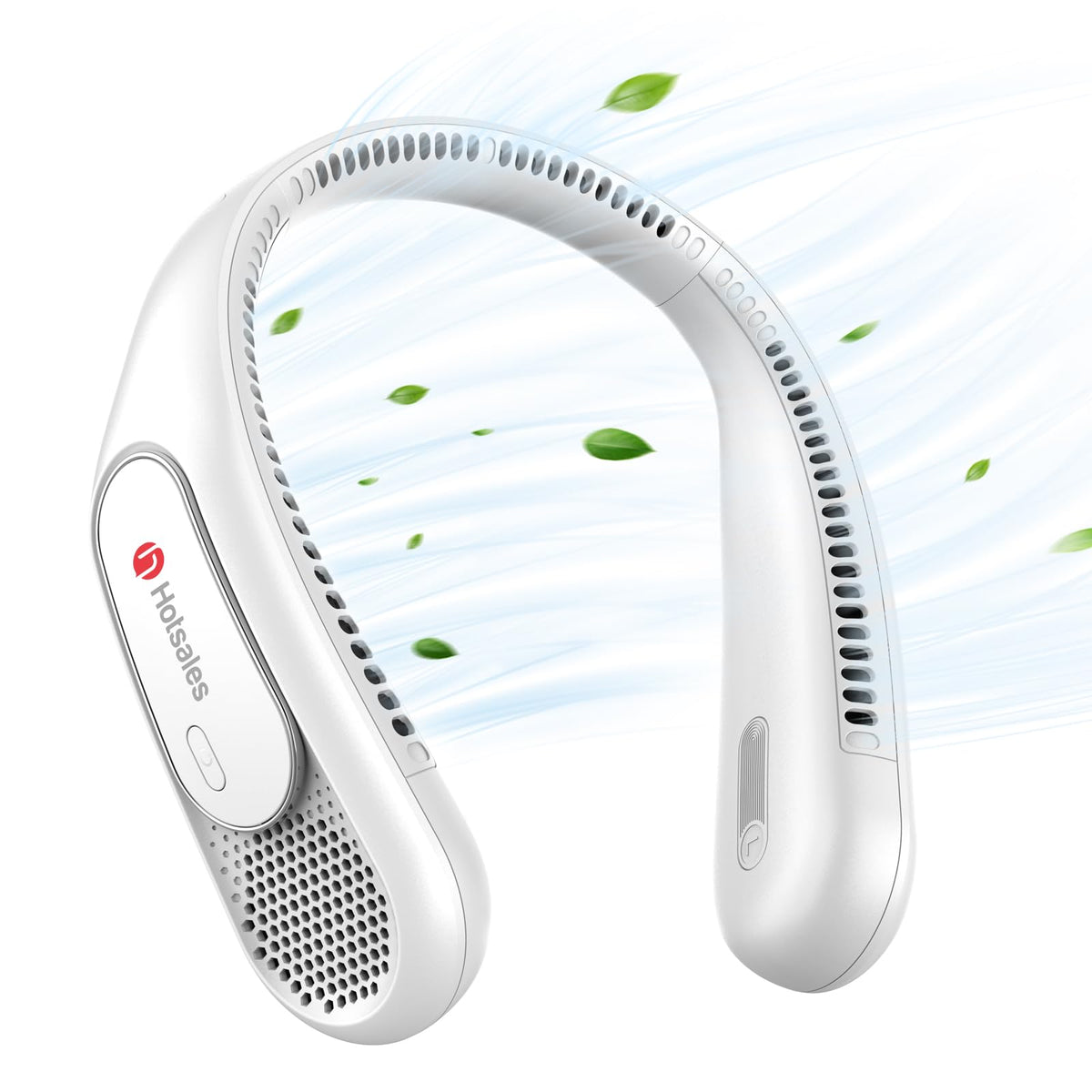 Hotsales neck fan front view showing bladeless design and comfortable fit