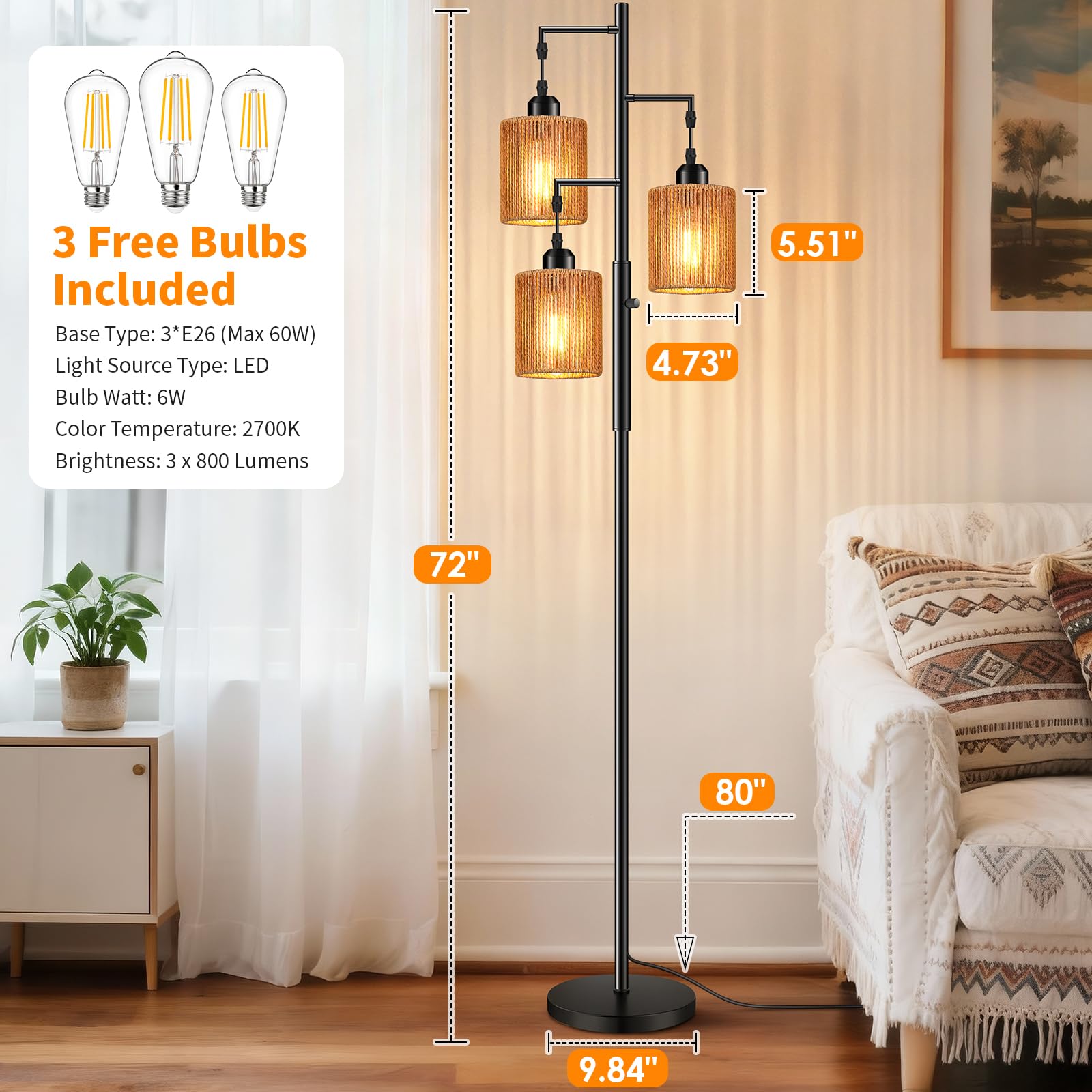 Hotsonic lamp in living room lifestyle scene creating cozy corner atmosphere