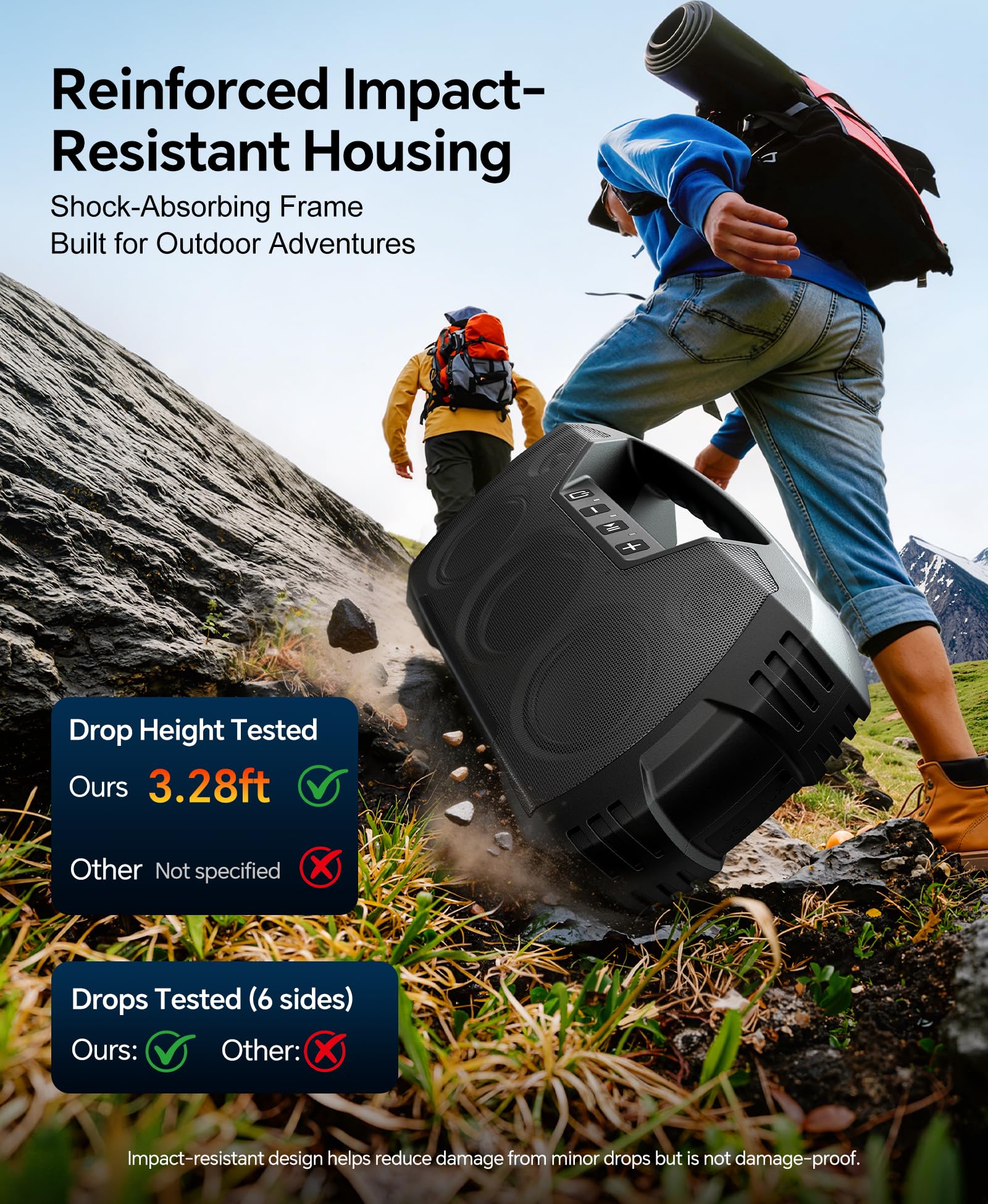 Houl Zallee with water splashing emphasizing waterproof durability and worry-free use