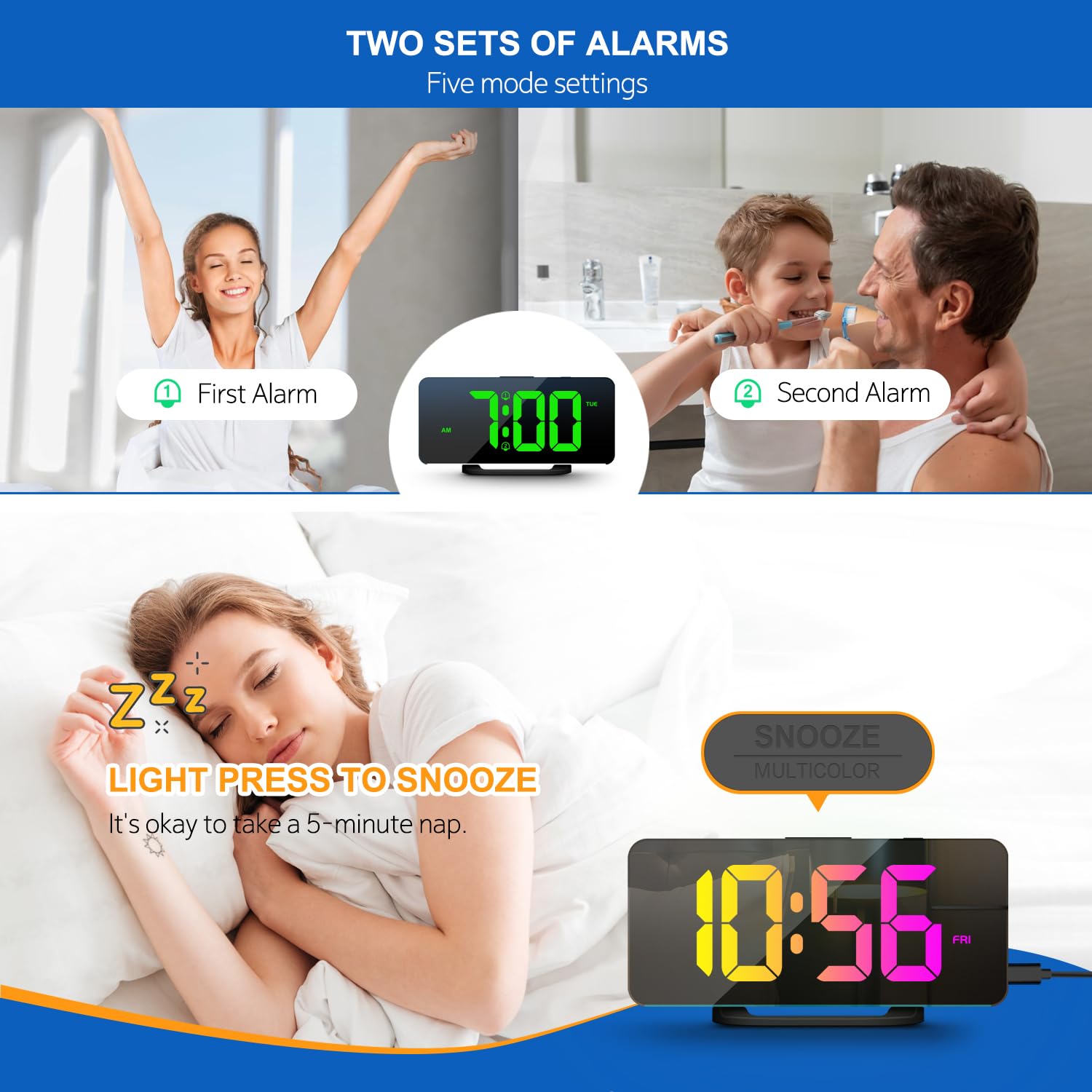 Hournor scale comparison with smartphone showing compact bedside size