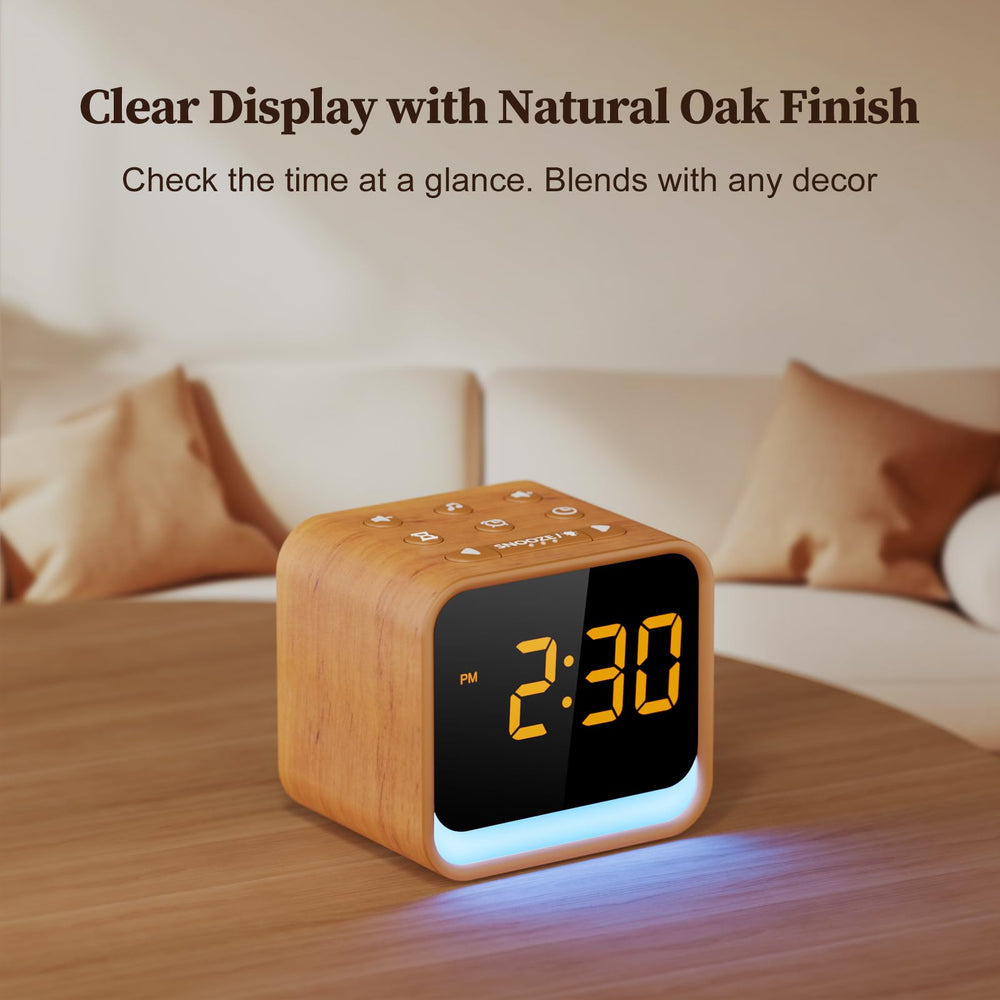 HOUSBAY placed on a styled bedroom nightstand demonstrating peaceful sleep routine