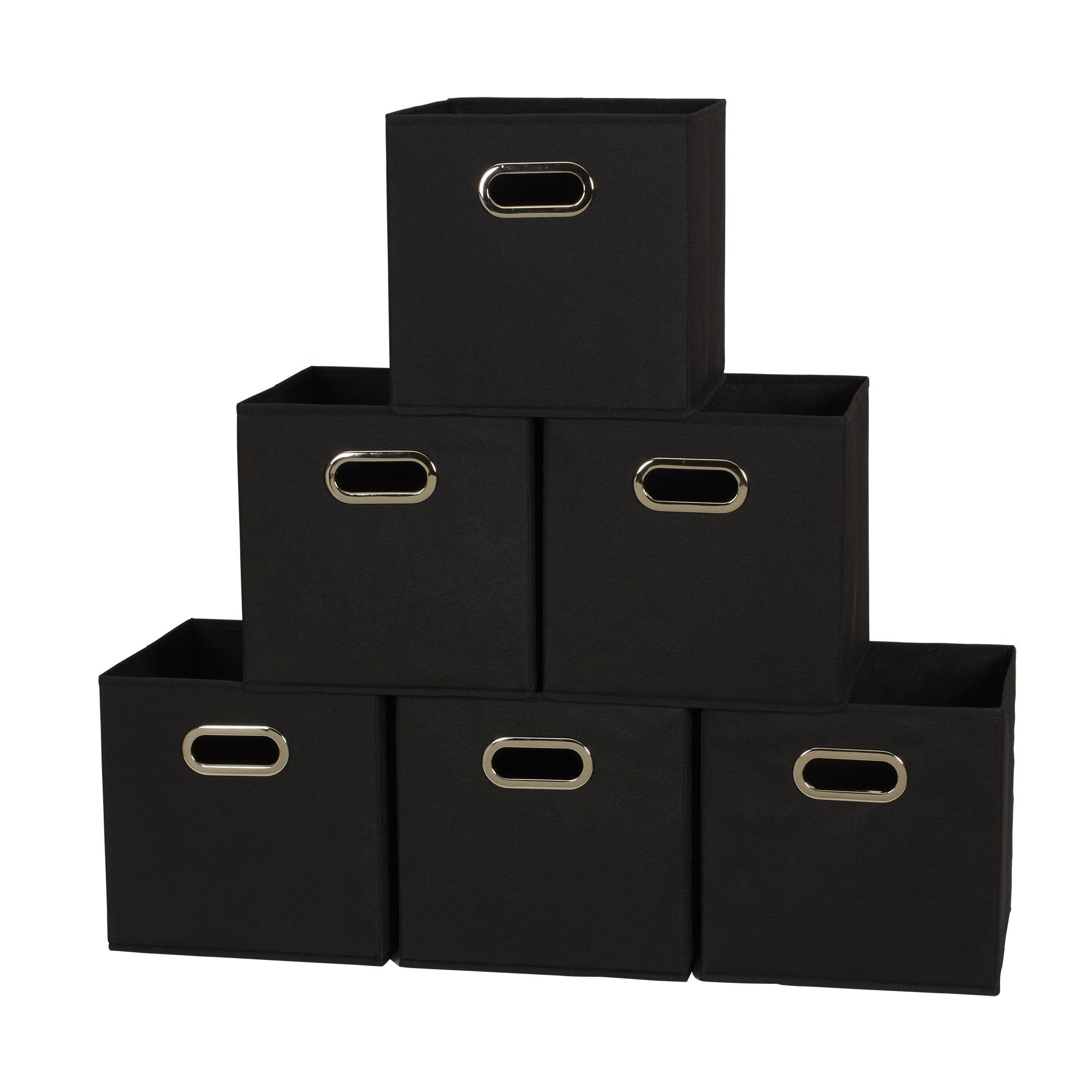 Household Essentials front view pack of six bins showing neat storage benefit
