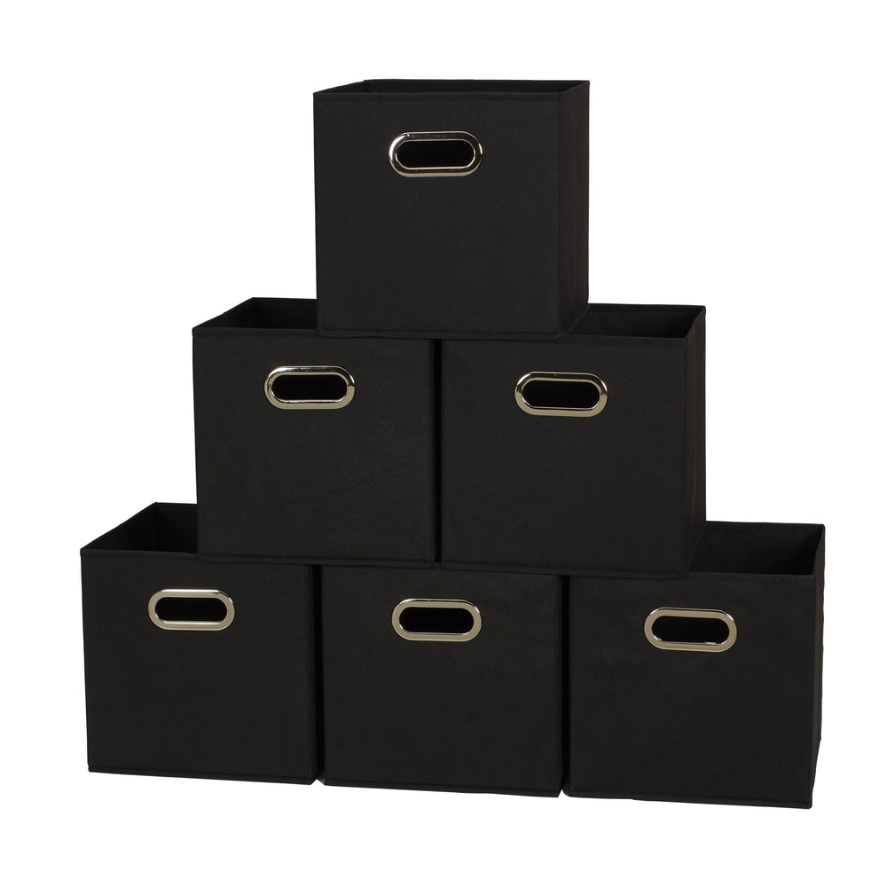 Household Essentials front view pack of six bins showing neat storage benefit