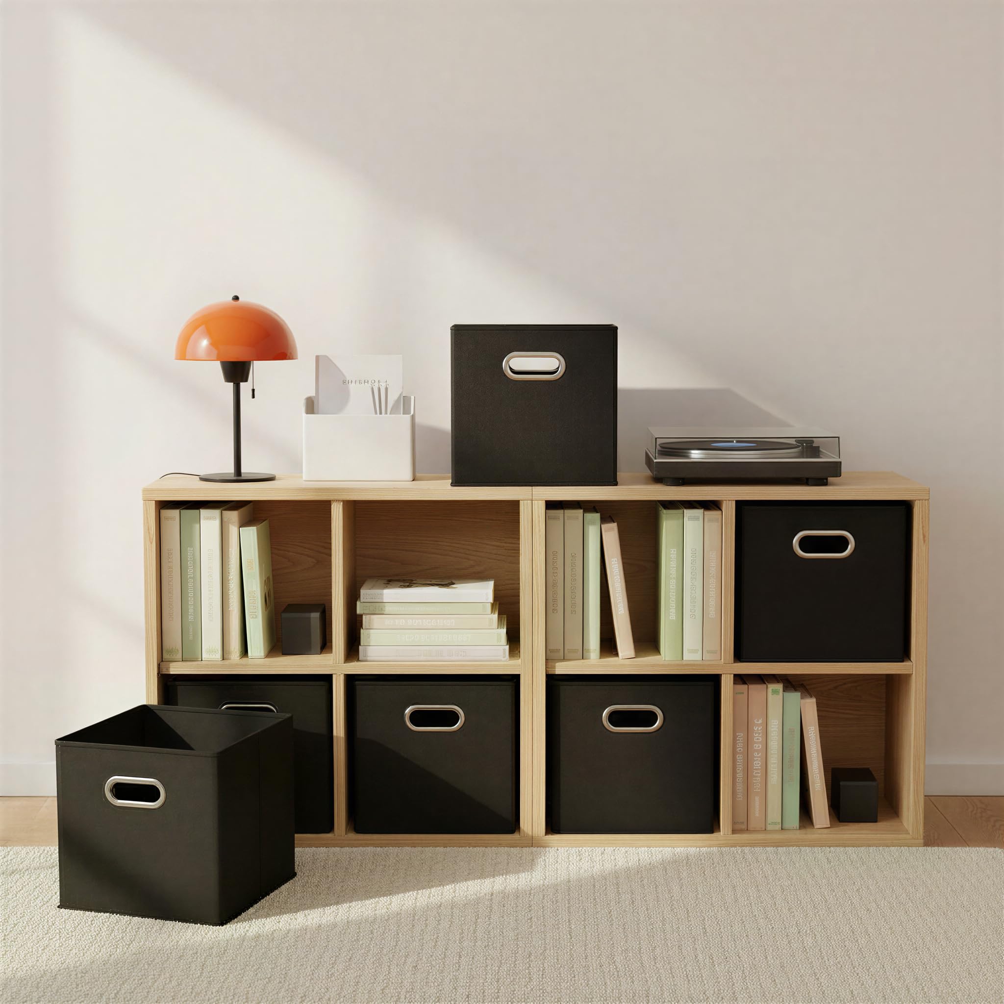 Household Essentials open bin with books and toys showing versatile storage