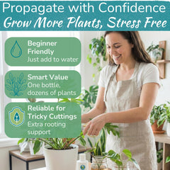 Houseplant Resource Center propagation setup with cuttings showing faster rooting