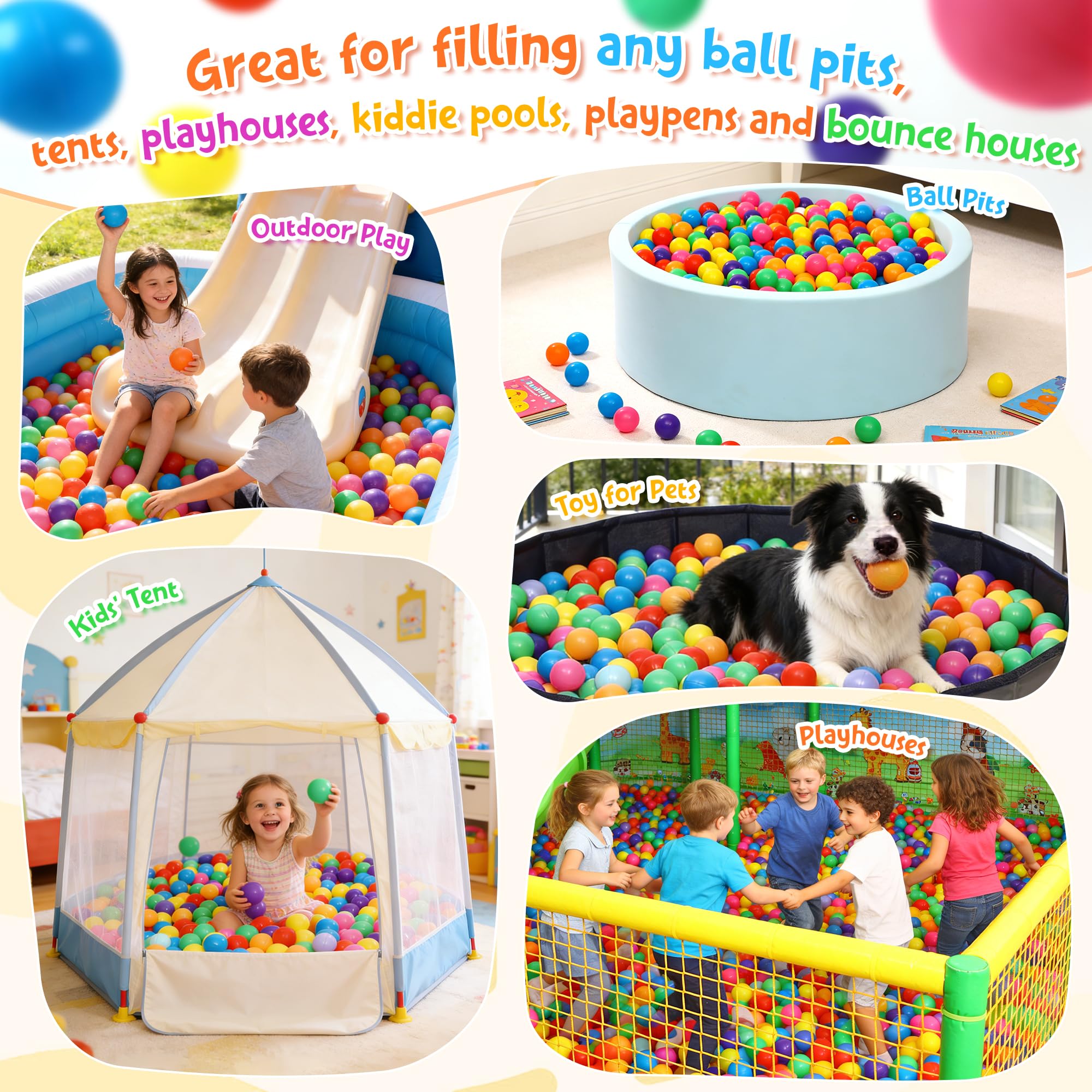 Hovenlay balls in a kiddie pool creating safe, colorful water-free play option