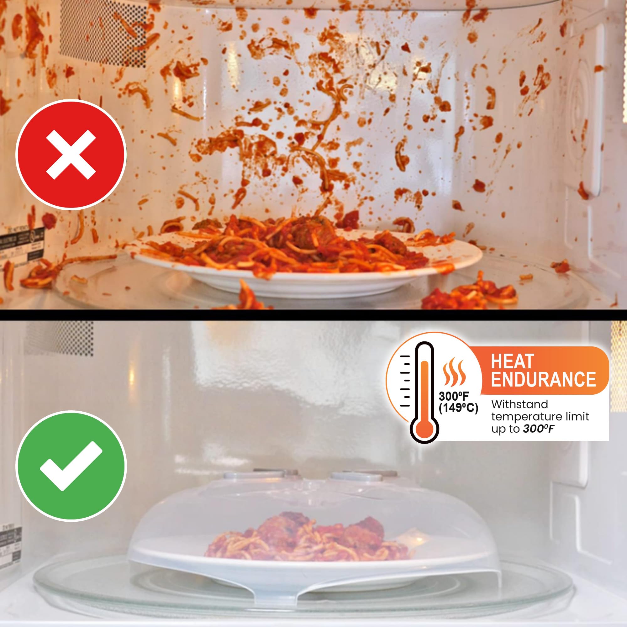 HOVER COVER on dishwasher top rack illustrating simple cleanup benefit